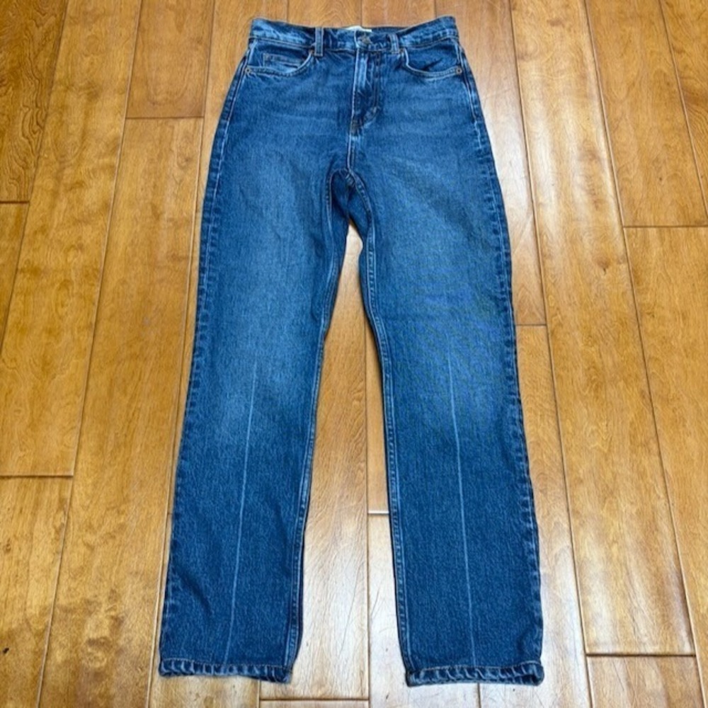 Reformation Liza Ultra High Rise Straight Jeans Denim Sz 25 Icarian Wash Casual